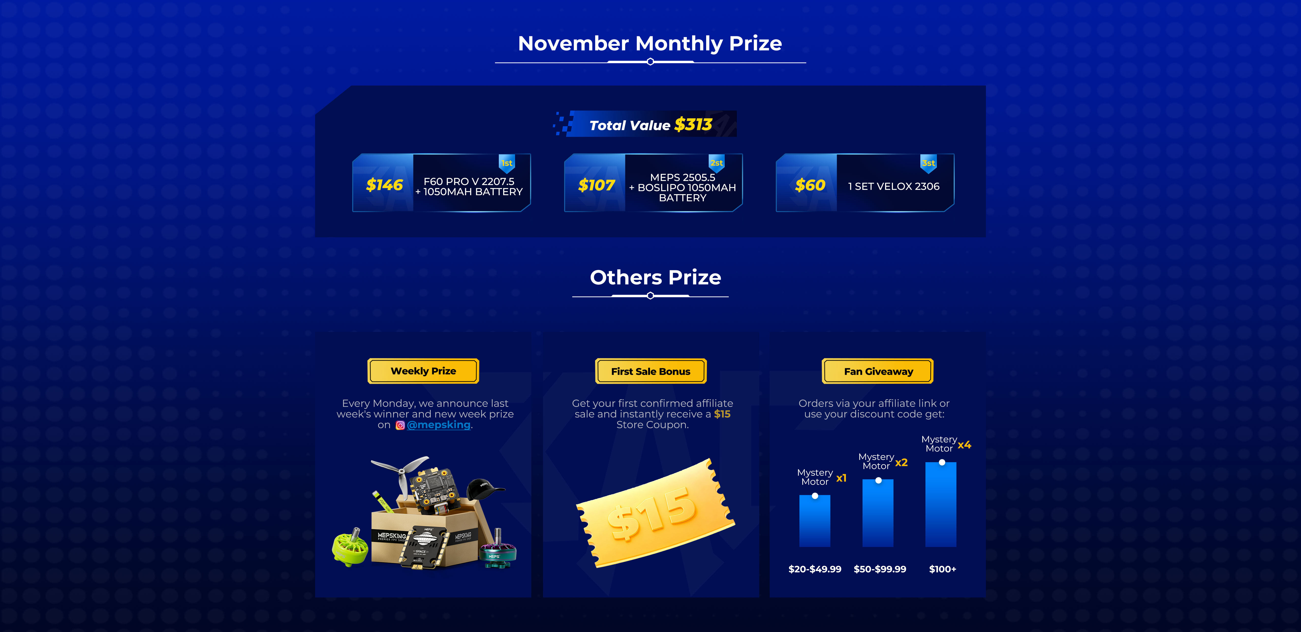 mepsking affiliate event fan order gift