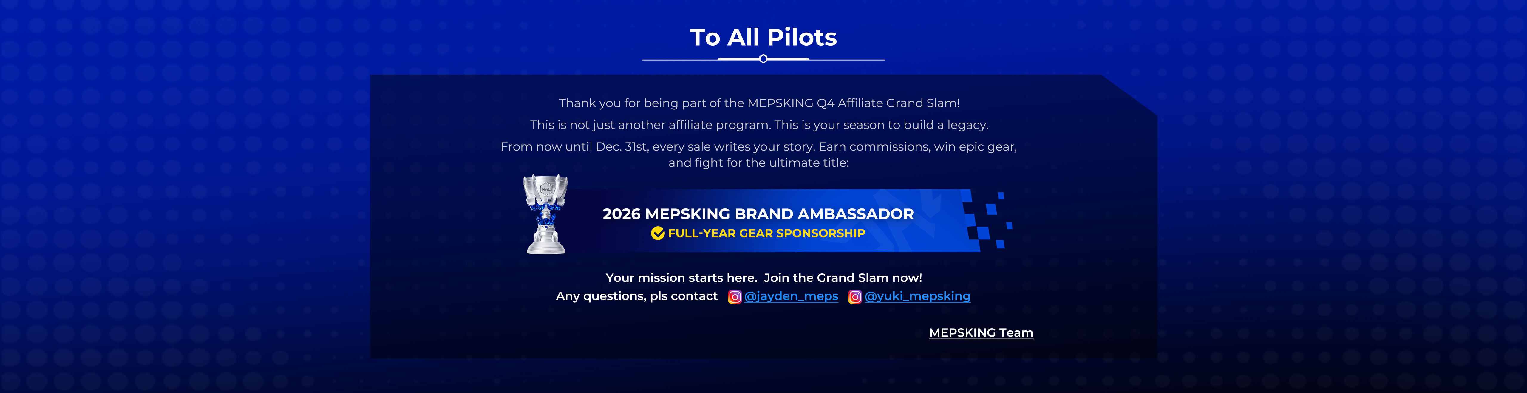 mepsking affiliate event epic prize