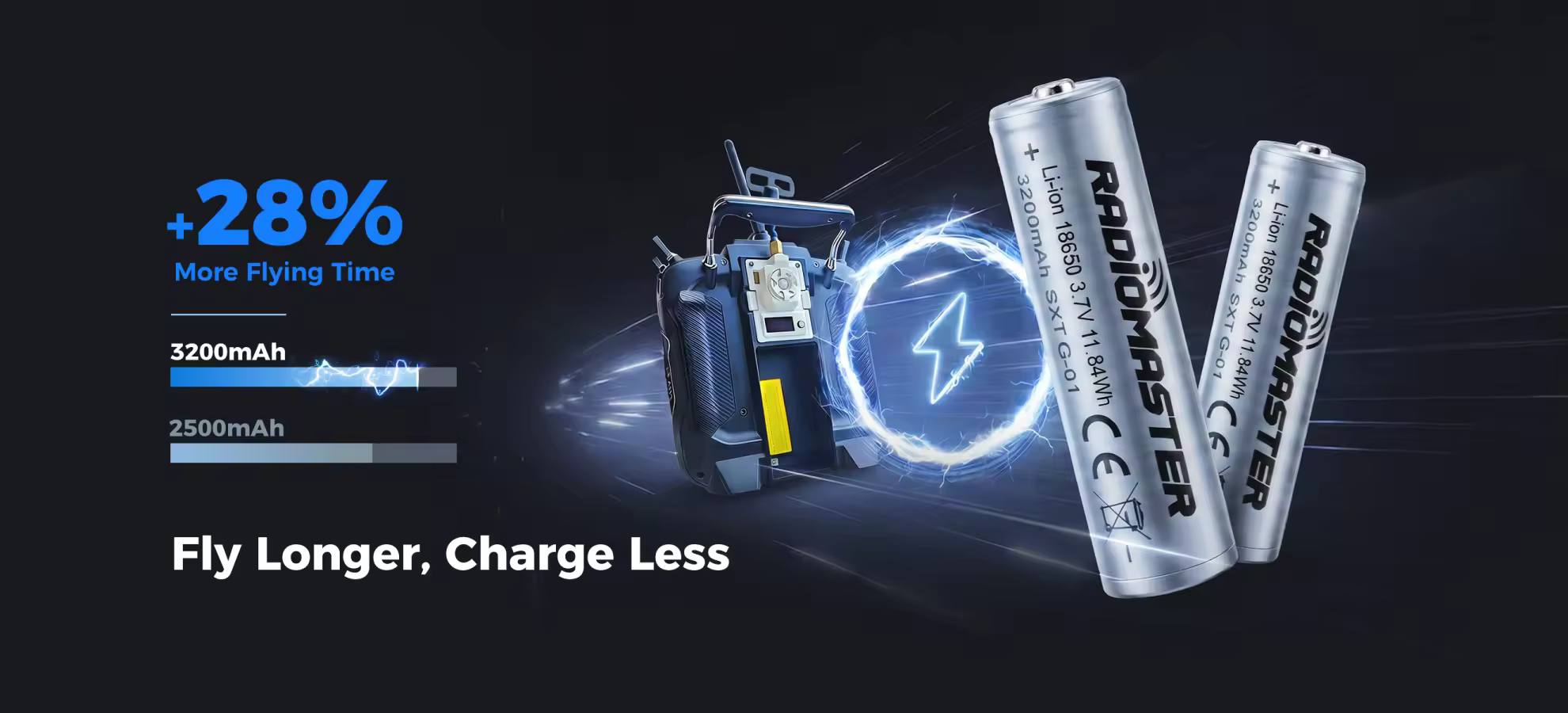 RadioMaster 1S 3200mAh 3.7V Battery fly longer pc h5