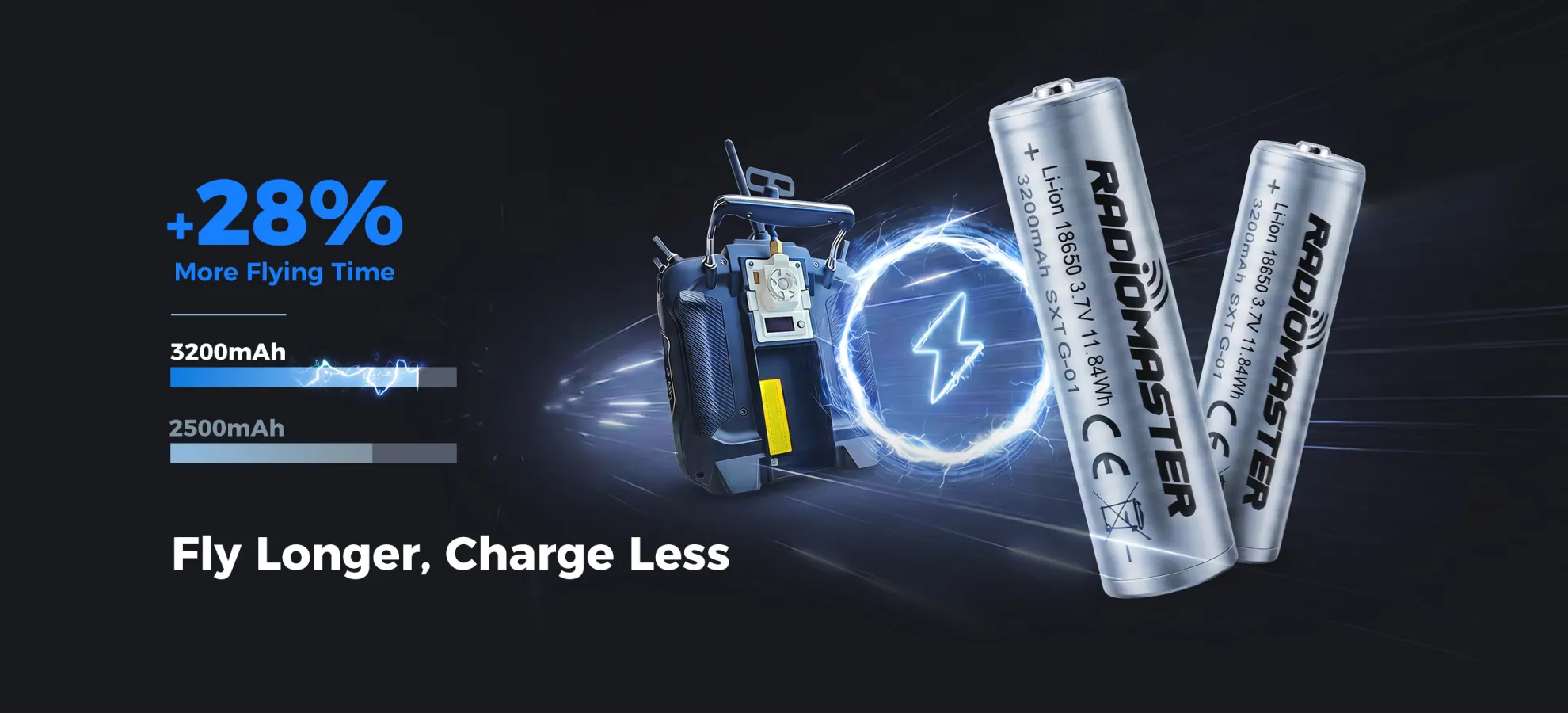 RadioMaster 1S 3200mAh 3.7V Battery fly longer pc h5