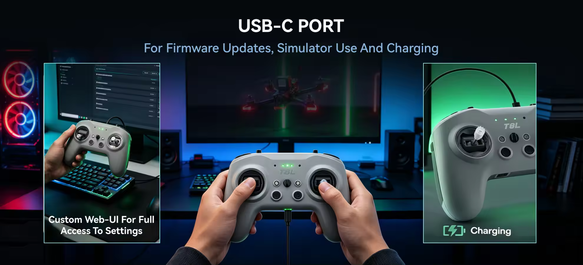 RadioMaster T8L Radio Controller usc c port
