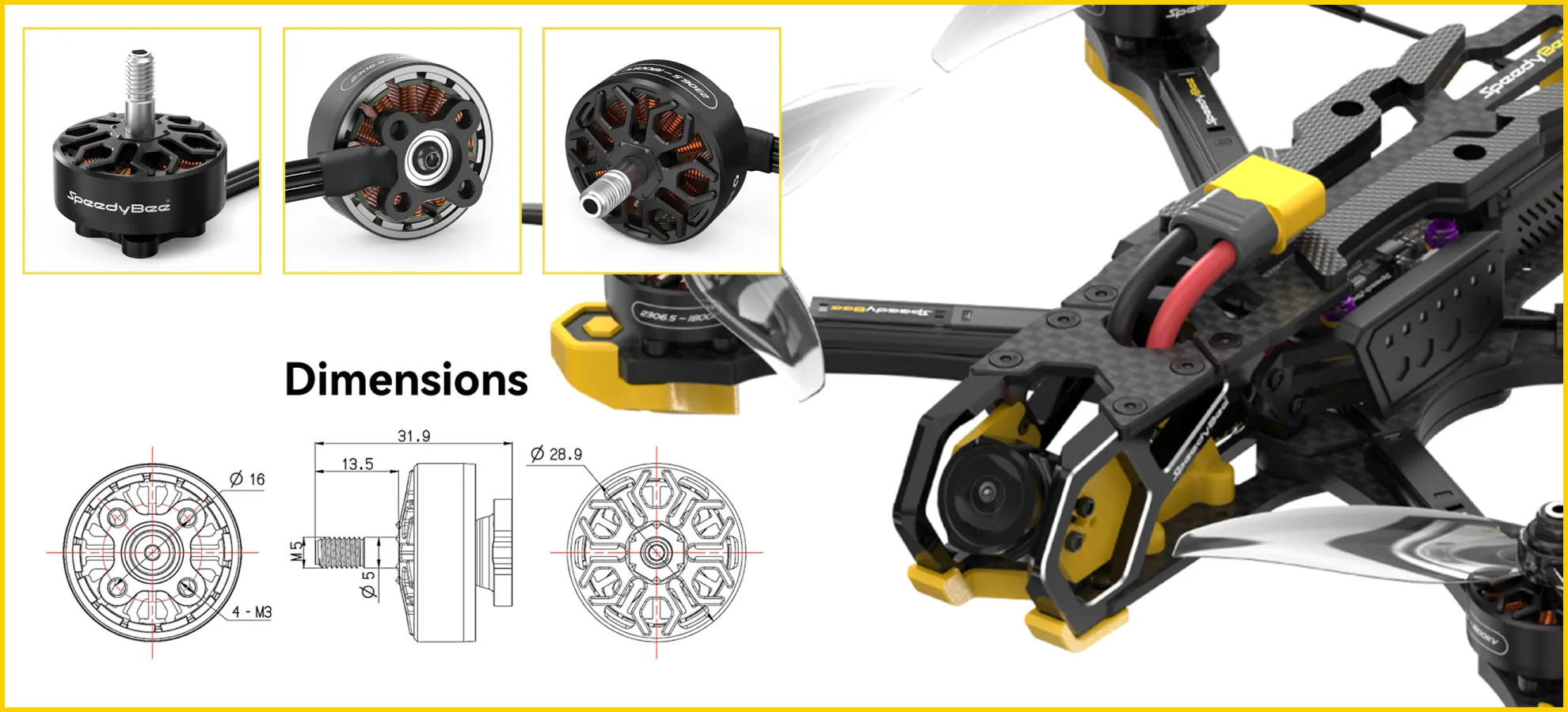 SpeedyBee 2306.5 size