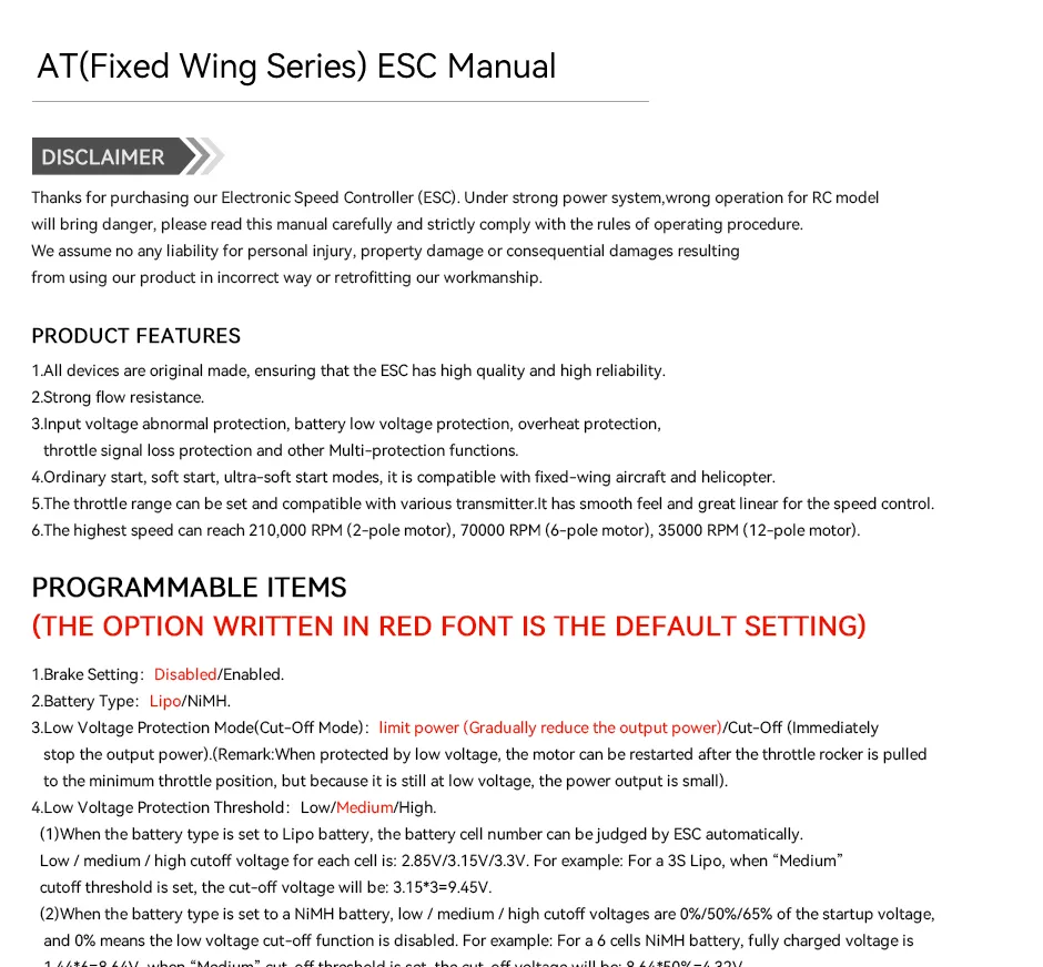 at115a 6 14s fixed wing esc 6