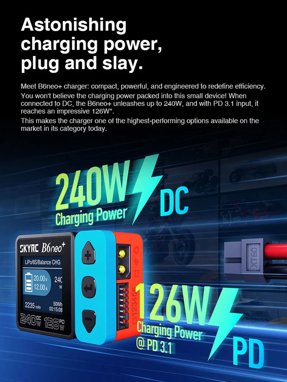 b6neo 240w charing power
