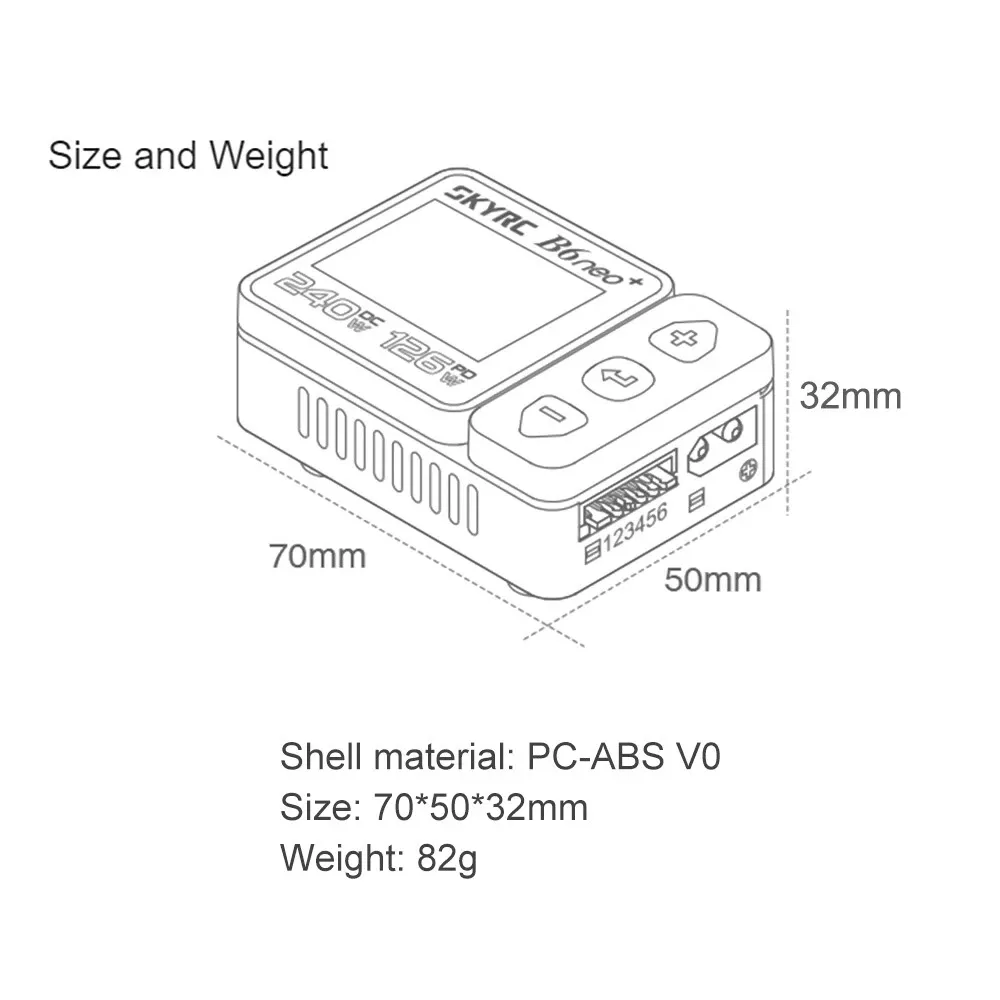 b6neo smart charger size weight
