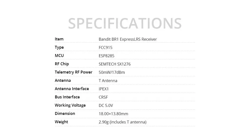bandit br1 expresslrs 915mhz receiver data