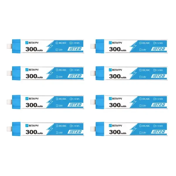 betafpv bt2.0 300mah 1s 30c battery 8pcs image