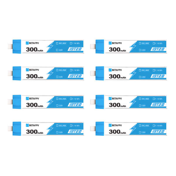 betafpv bt2.0 300mah 1s 30c battery 8pcs