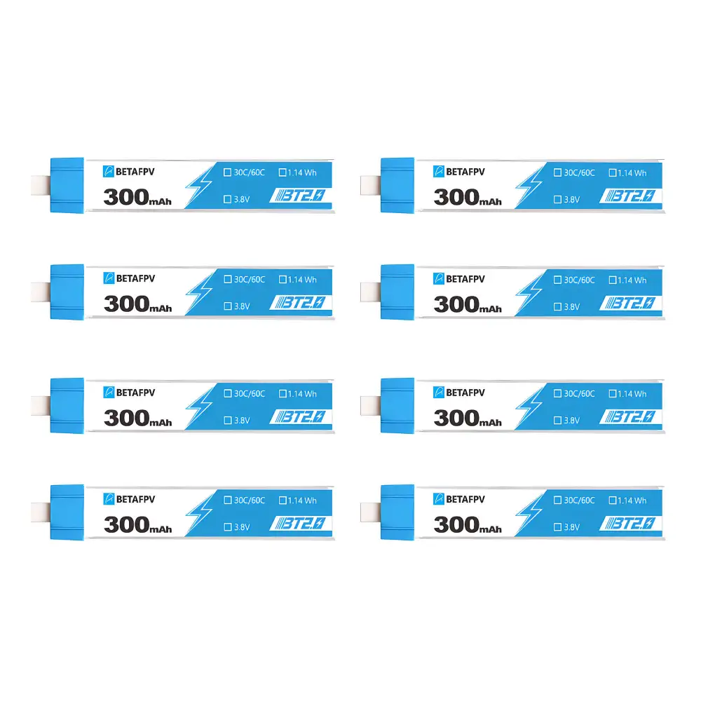 betafpv bt2.0 300mah 1s 30c battery 8pcs