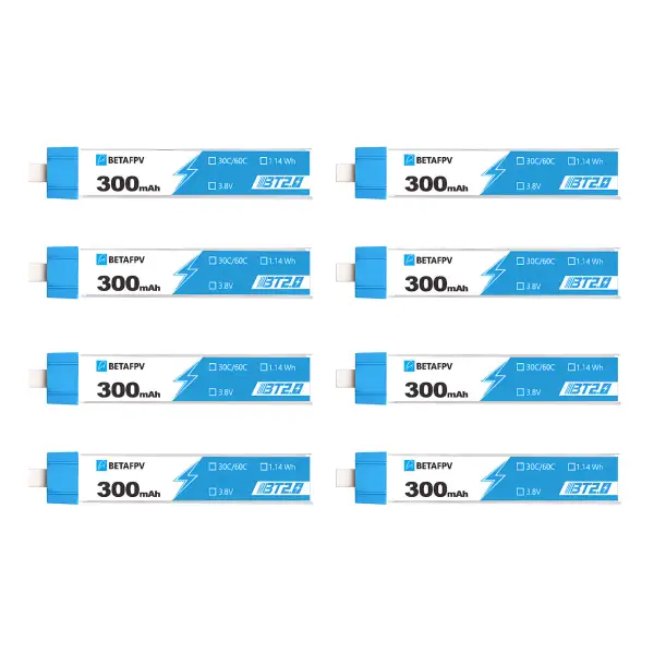 betafpv bt2.0 300mah 1s 30c battery 8pcs