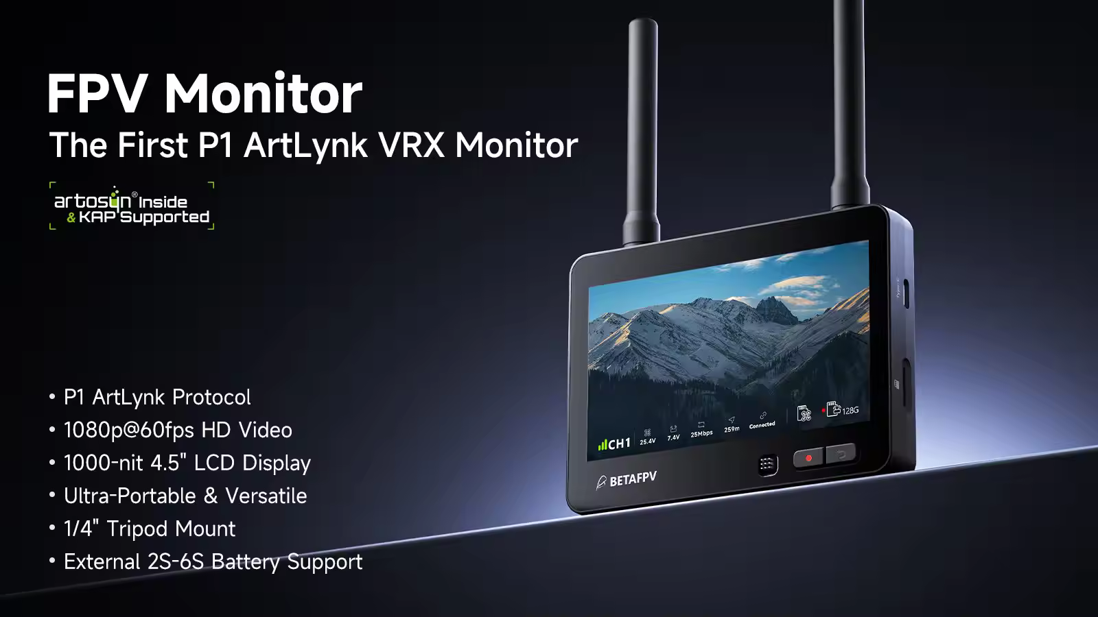 betafpv first p1 artlynk vrx fpv monitor main