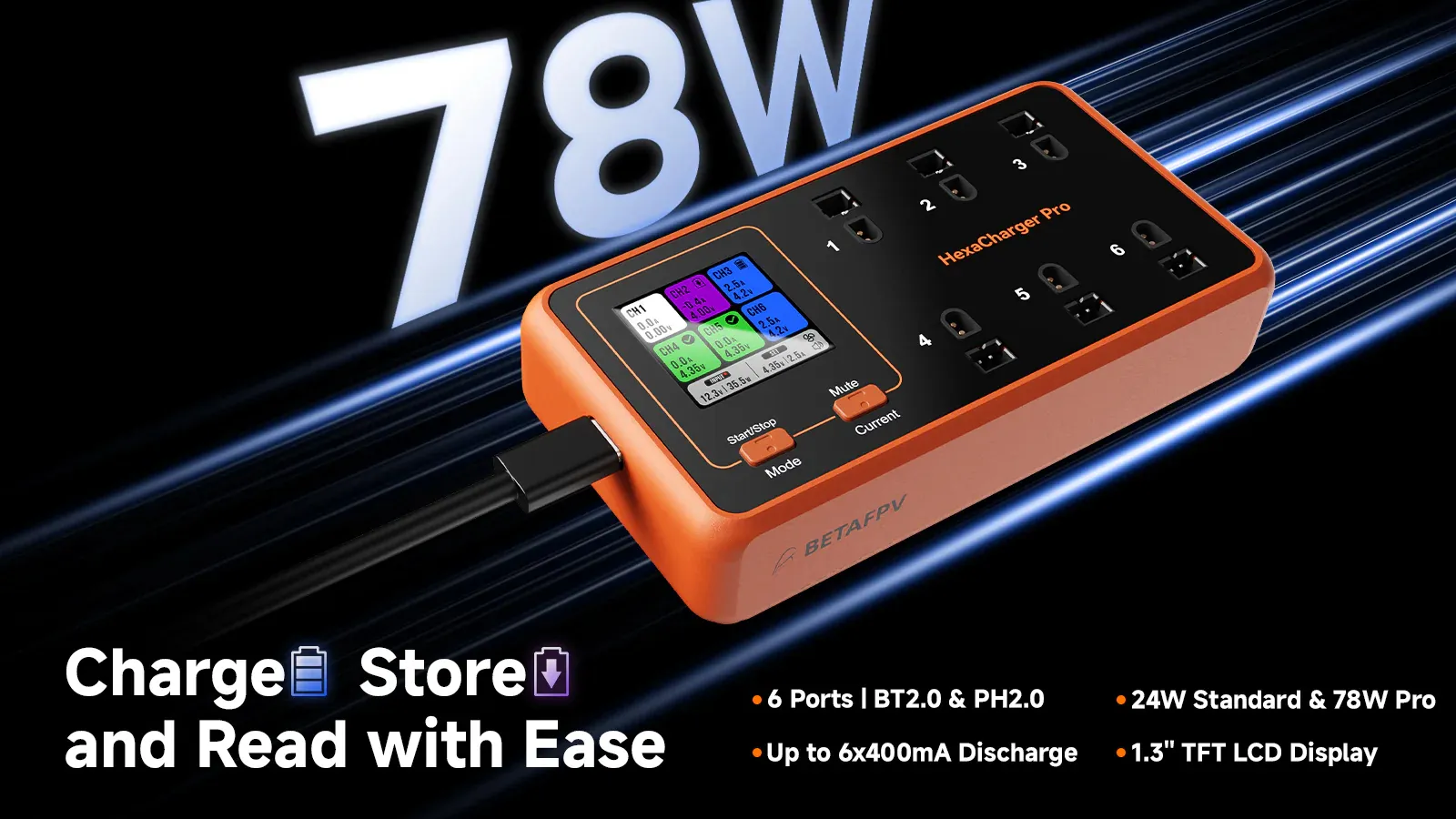 betafpv hexacharger 1s charger charge store and read with ease