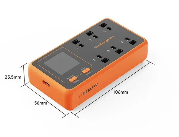 betafpv hexacharger pro 1s charger size