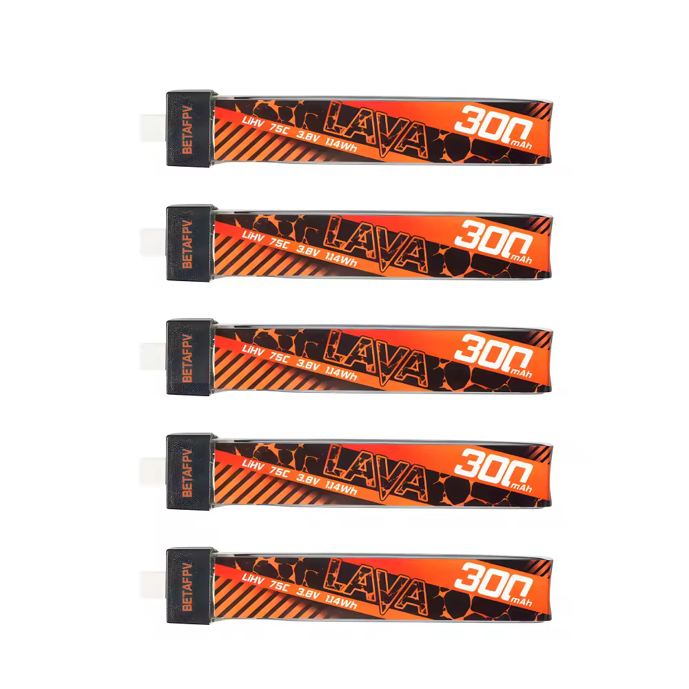 betafpv lava 1s 300mah 75c lihv battery 5pcs