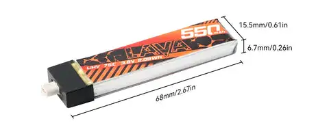 betafpv lava 1s 550mah 75c battery dimension