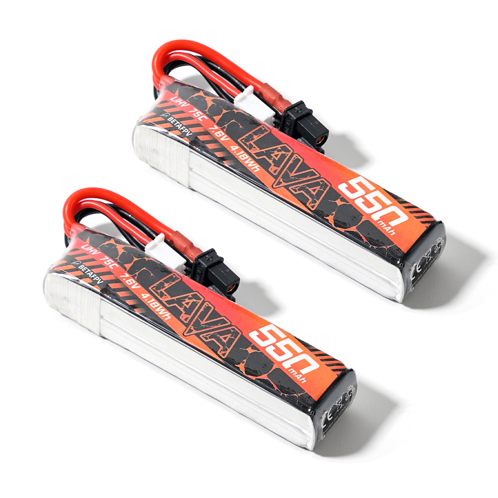 BetaFPV LAVA 550mAh 75C 2S/3S/4S Battery (2PCS) for Micro FPV Drones