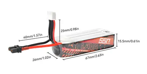 betafpv lava 2s3s4s 550mah 75c battery 2pcs dimensions of 4s