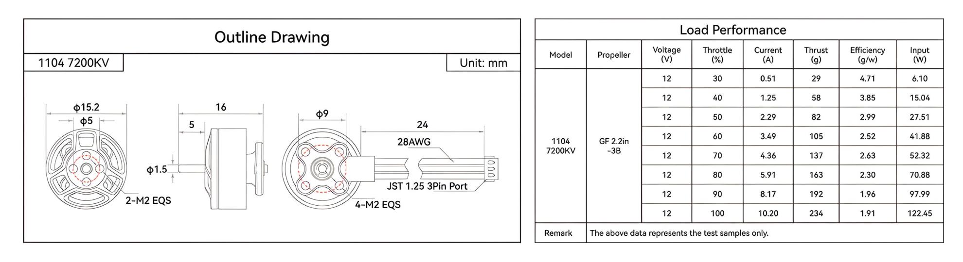 betafpv lava series 1104 brushless motors drawing