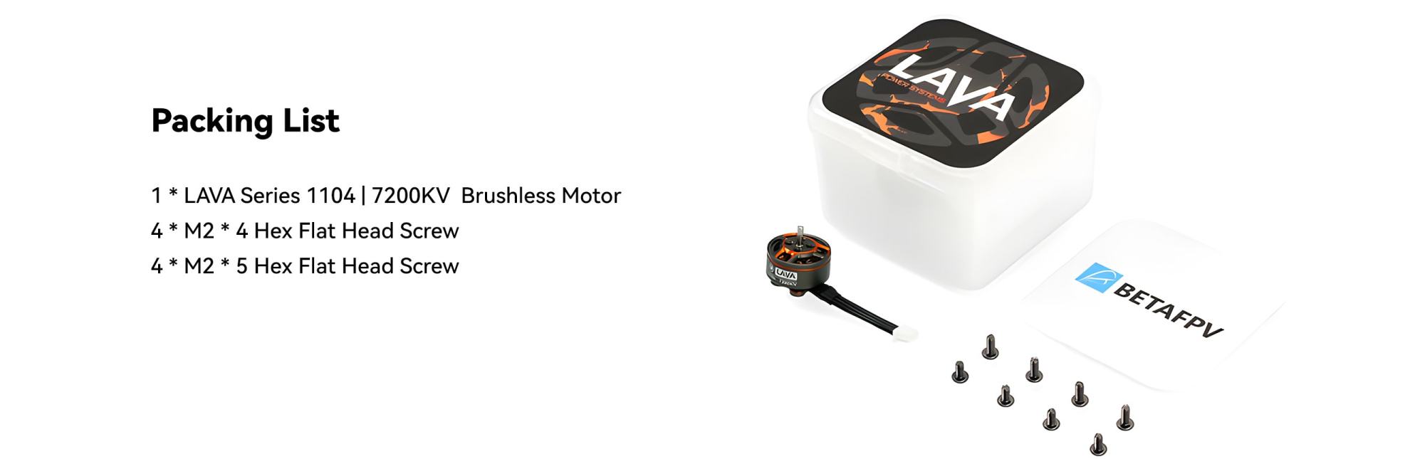 betafpv lava series 1104 brushless motors package