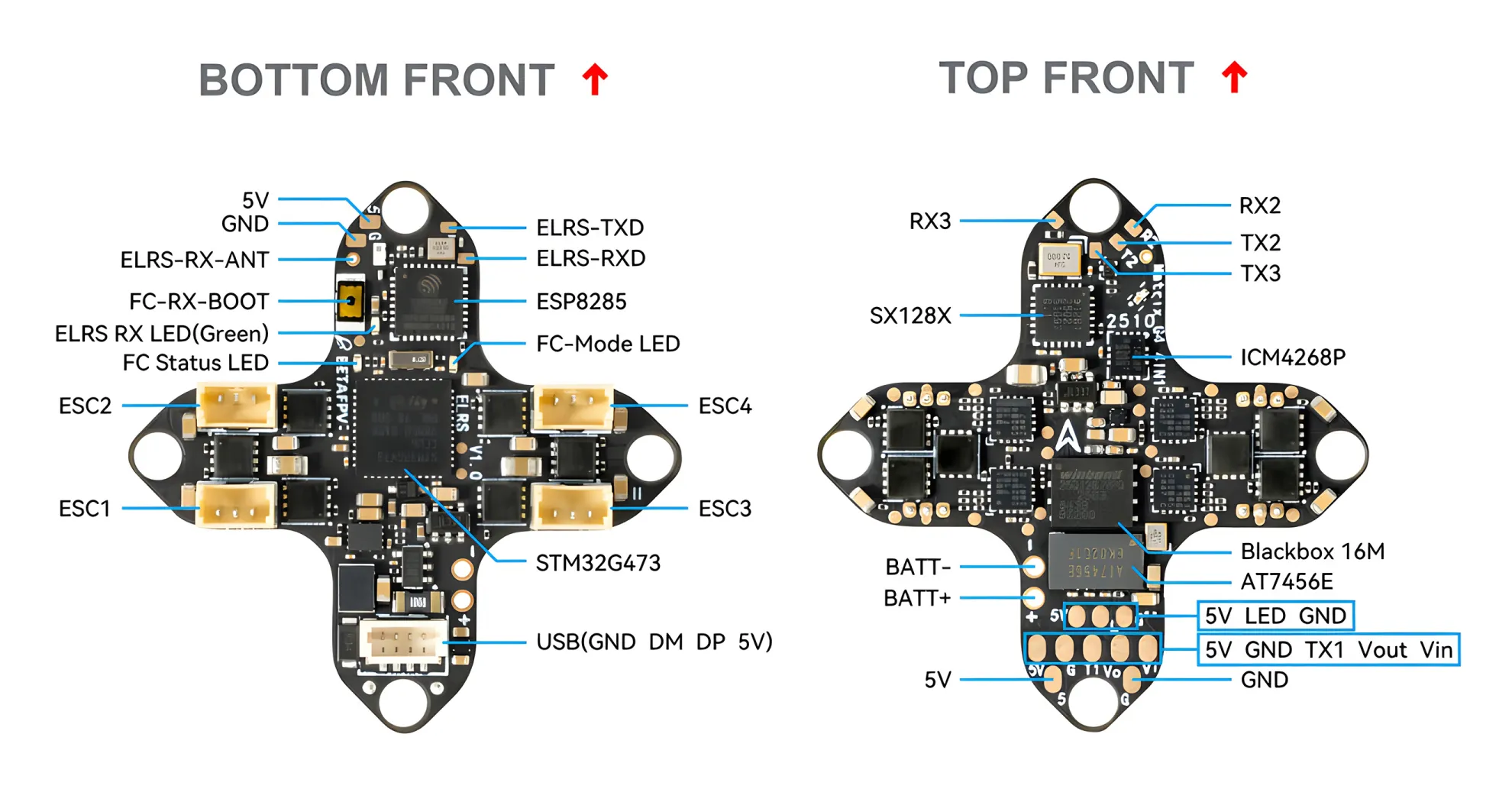betafpv matrix 1s brushless flight controller diagram