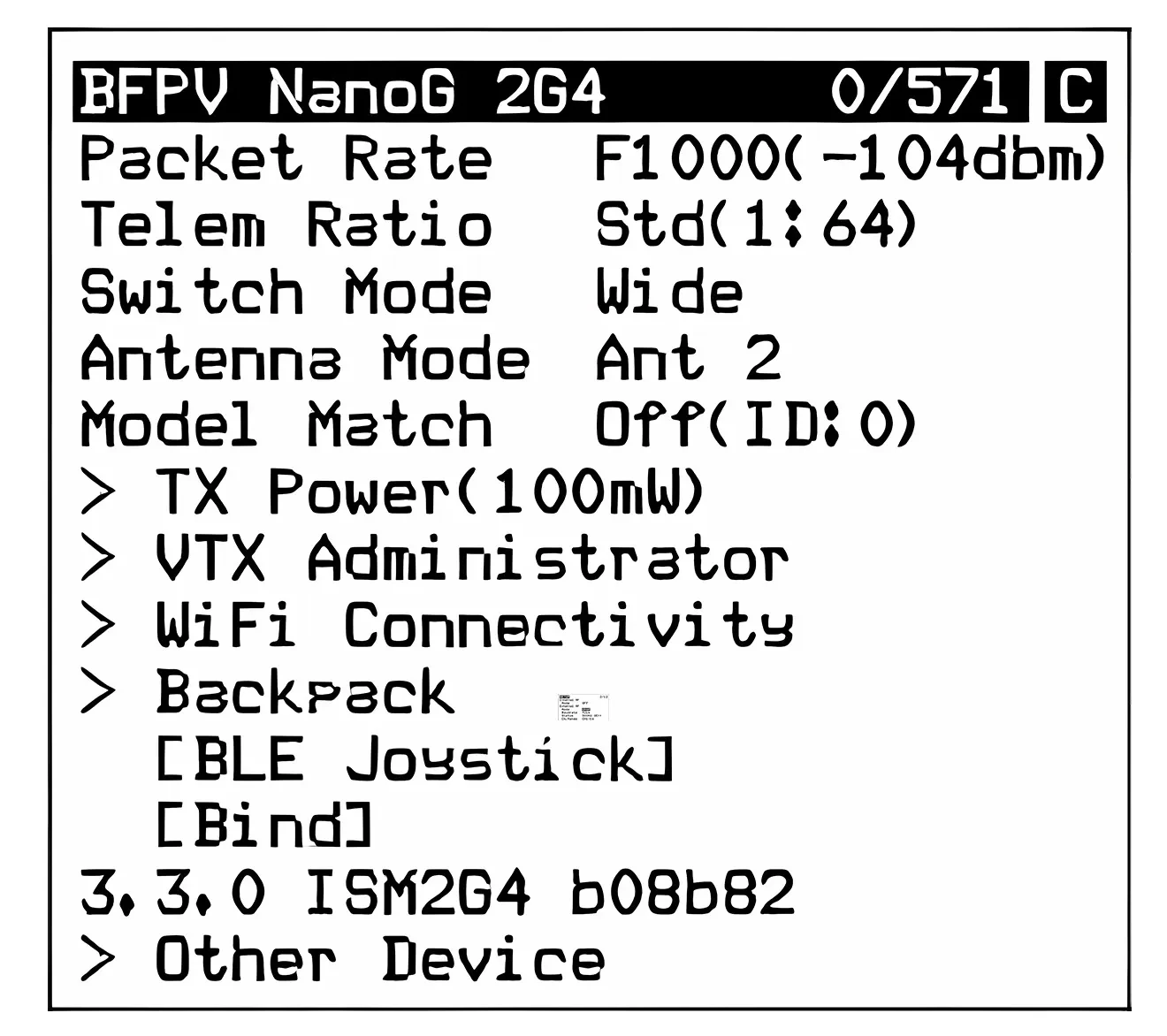 betafpv superg nano transmitter 264