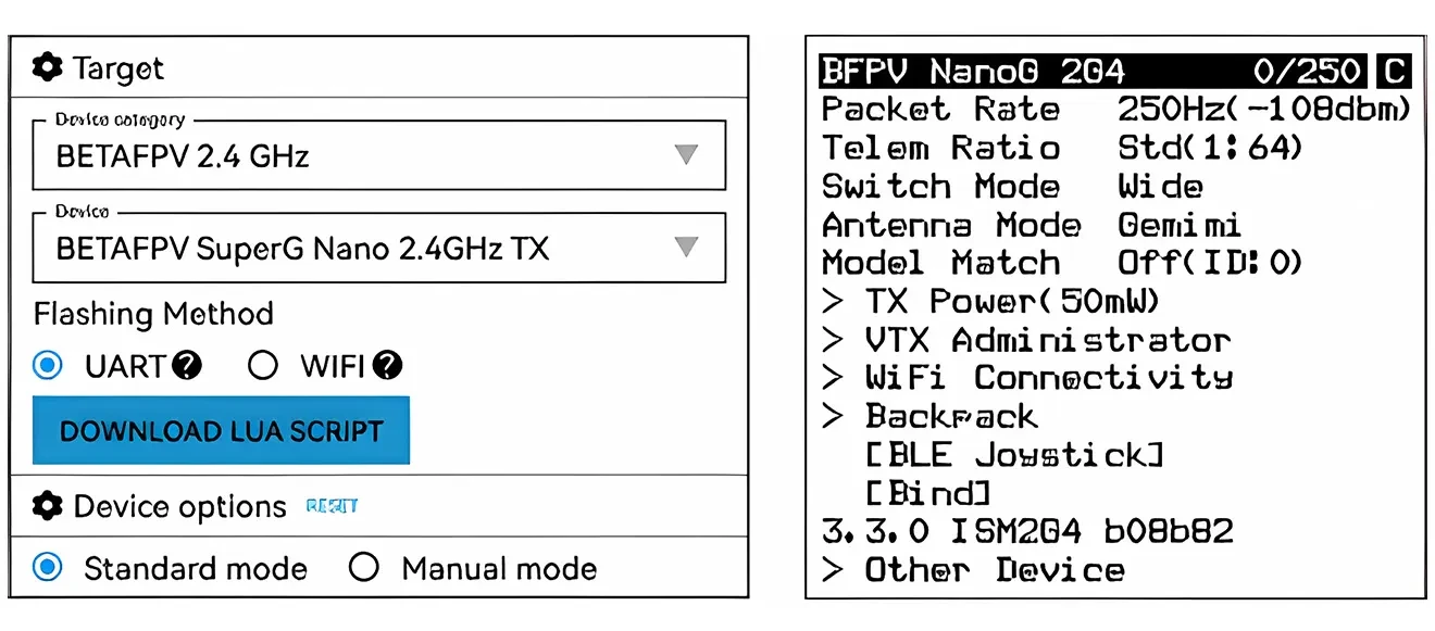 betafpv superg nano transmitter para