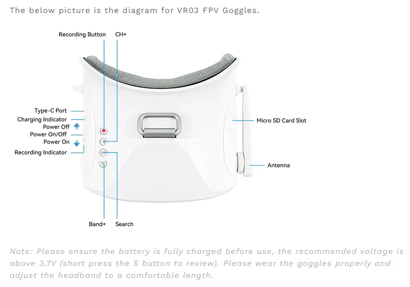 betafpv vr03 fpv goggle vr03