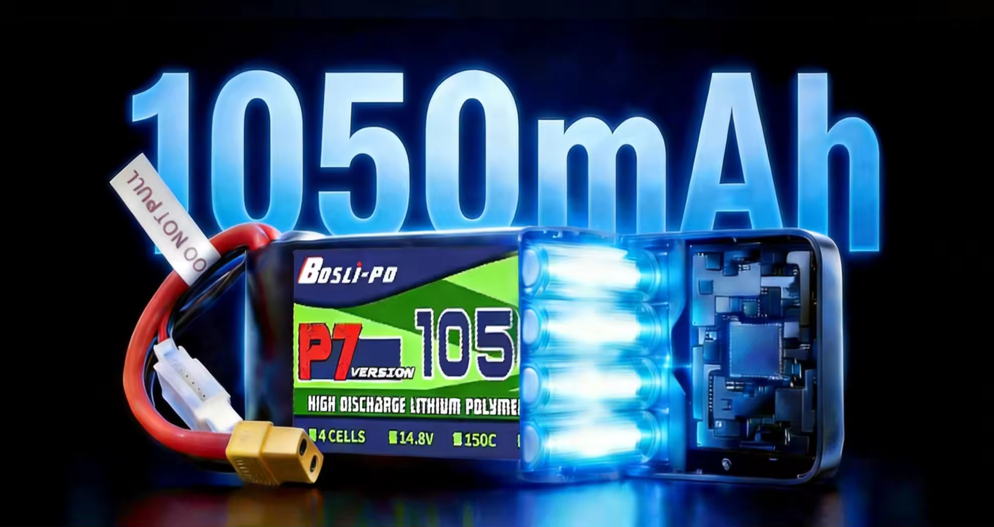 boslipo p7 version 1050mah 150c 6s fpv battery pc 2