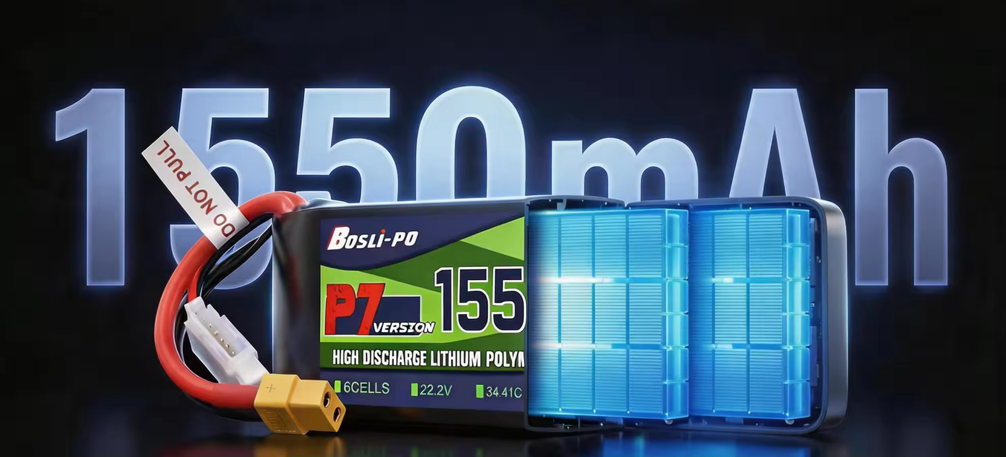 boslipo p7 version 1550mah 150c 6s fpv battery pc 3