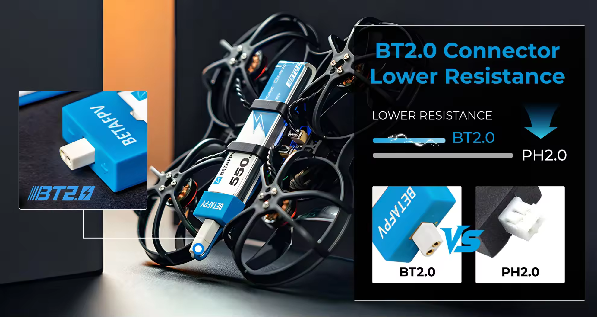 bt2.0 connector less voltage sag