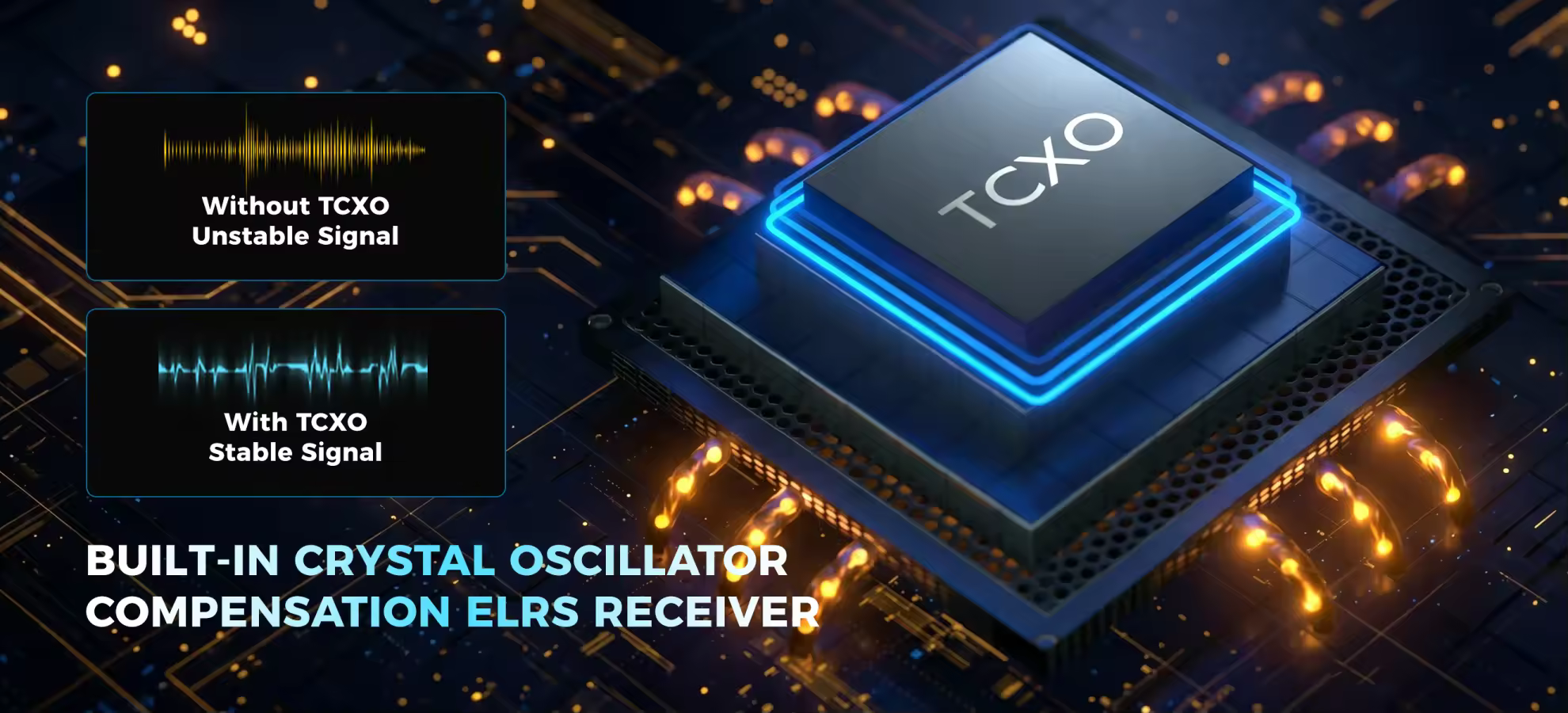 built in crystal oscillator compensation elrs receiver pc