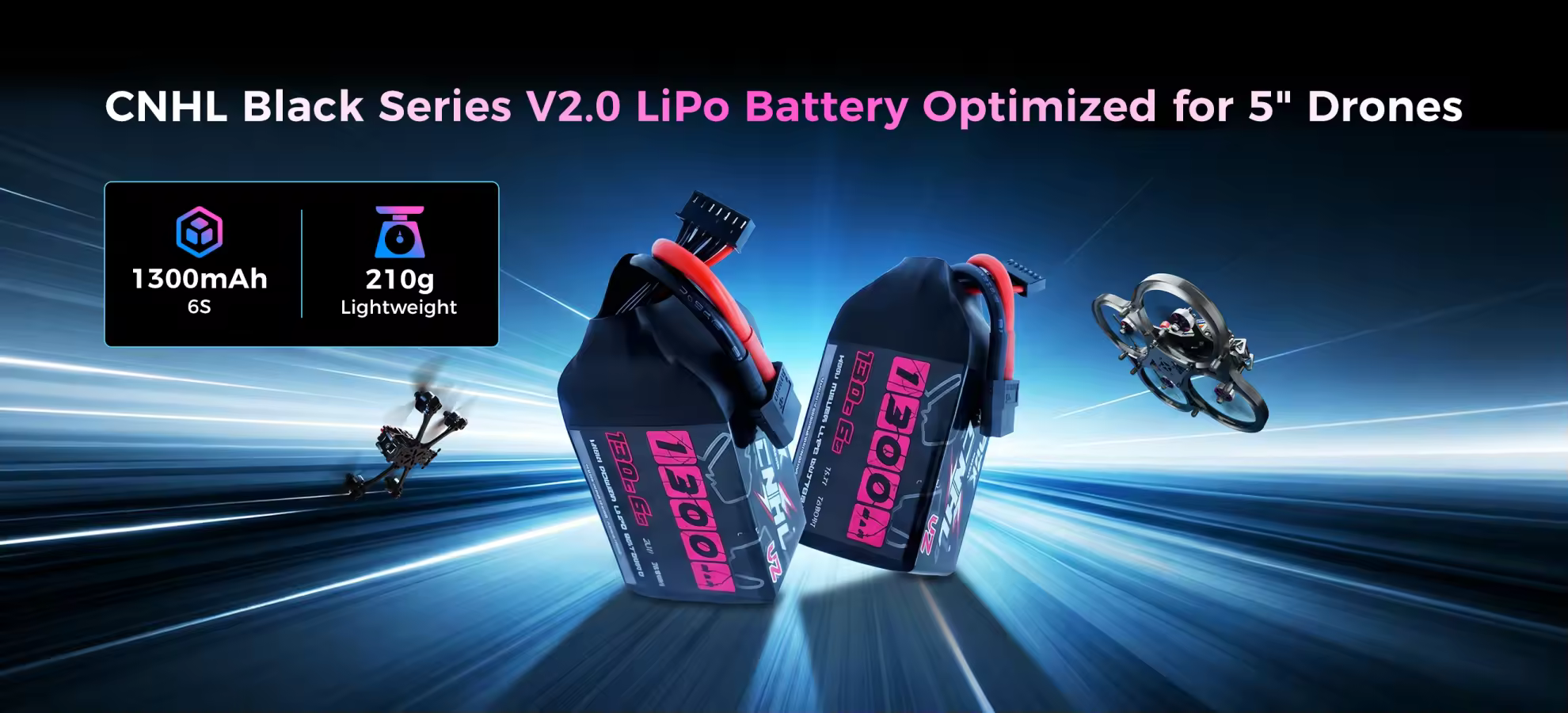 cnhl black series v2 1300mah 6s 130c lipo battery 5 inch pc