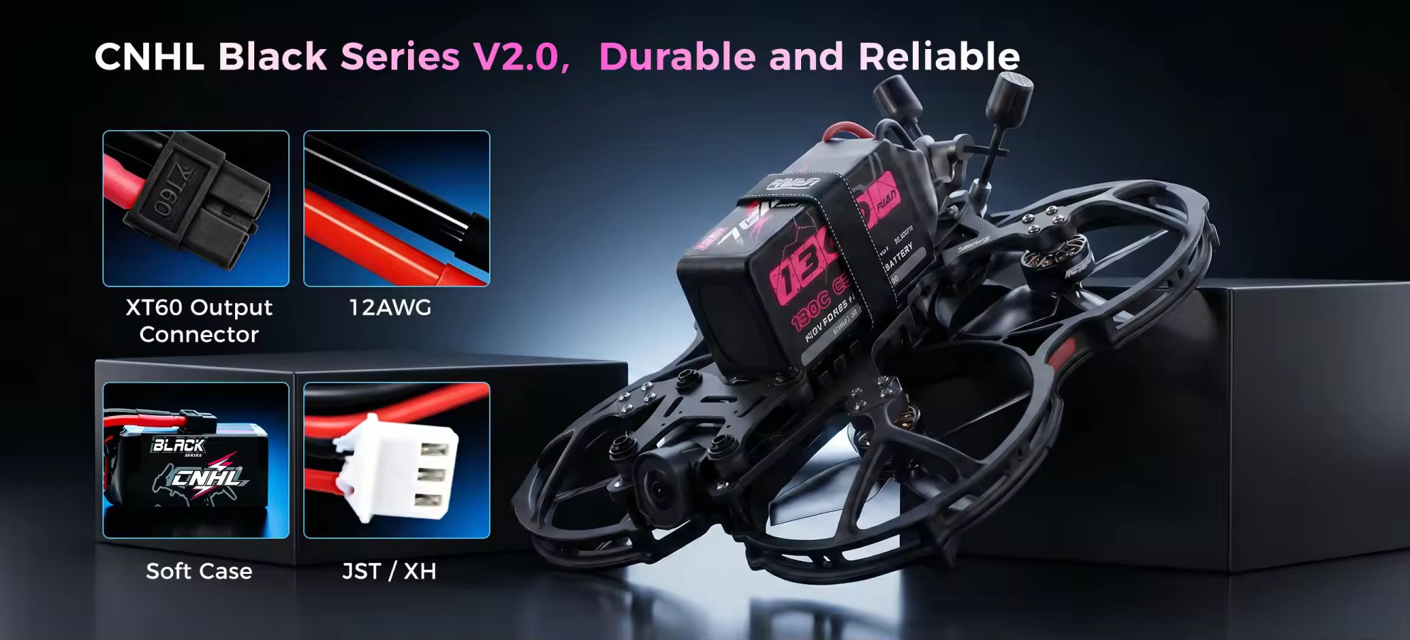 cnhl black series v2 1300mah 6s 130c lipo battery performance pc