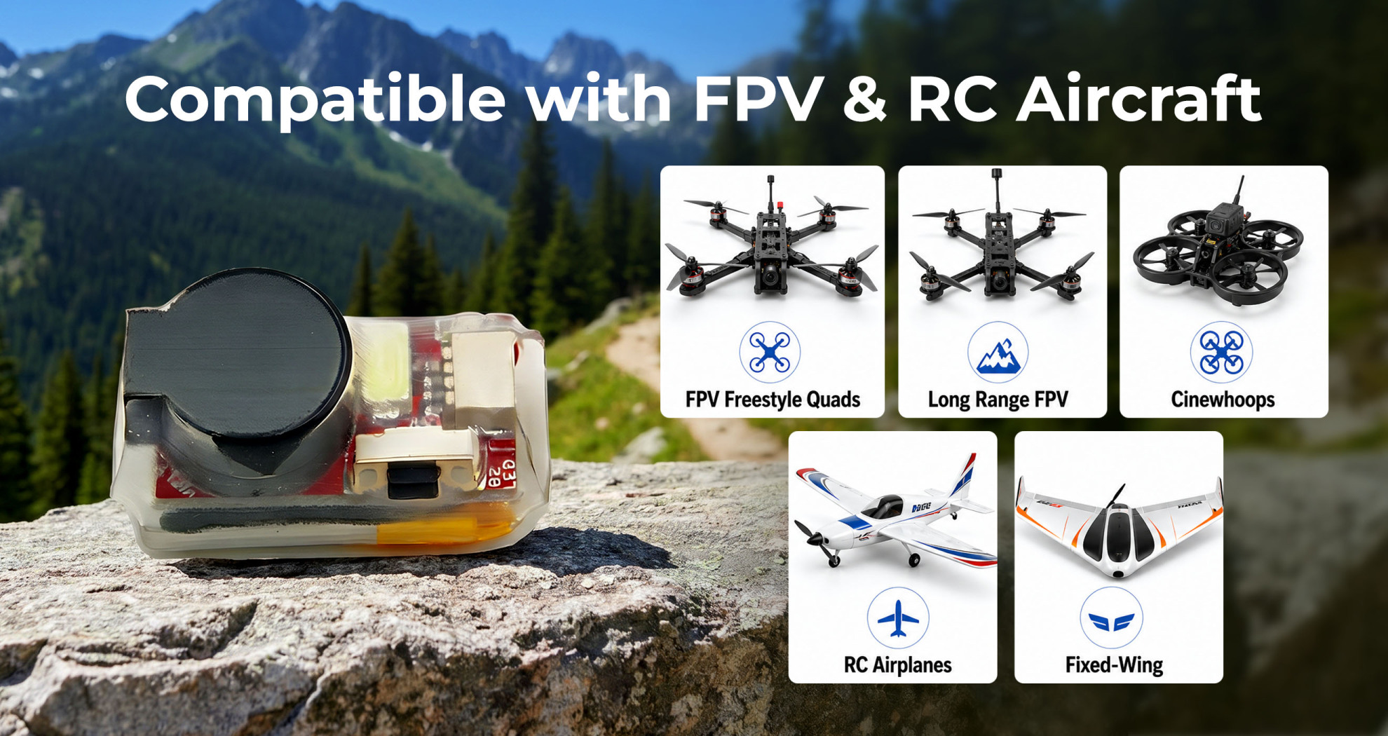 compatible with fpv drones and rc airplanes pc