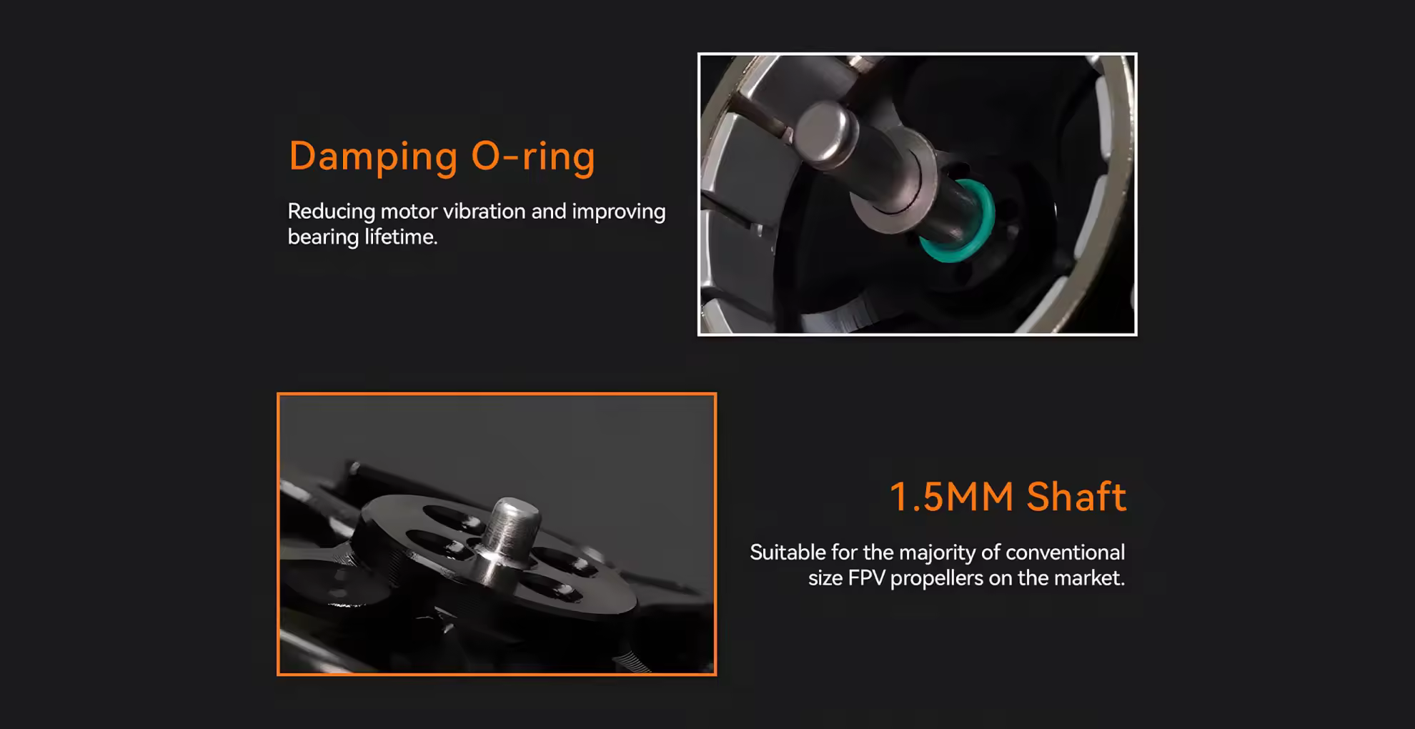 damping o ring and 1.5mm shaft