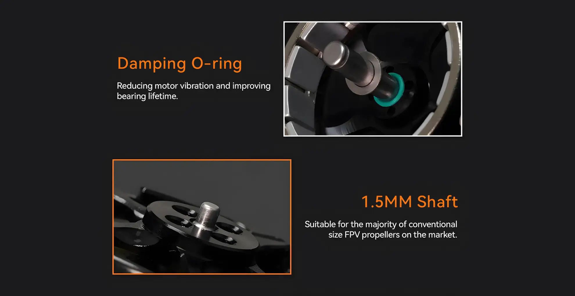 damping o ring and 1.5mm shaft