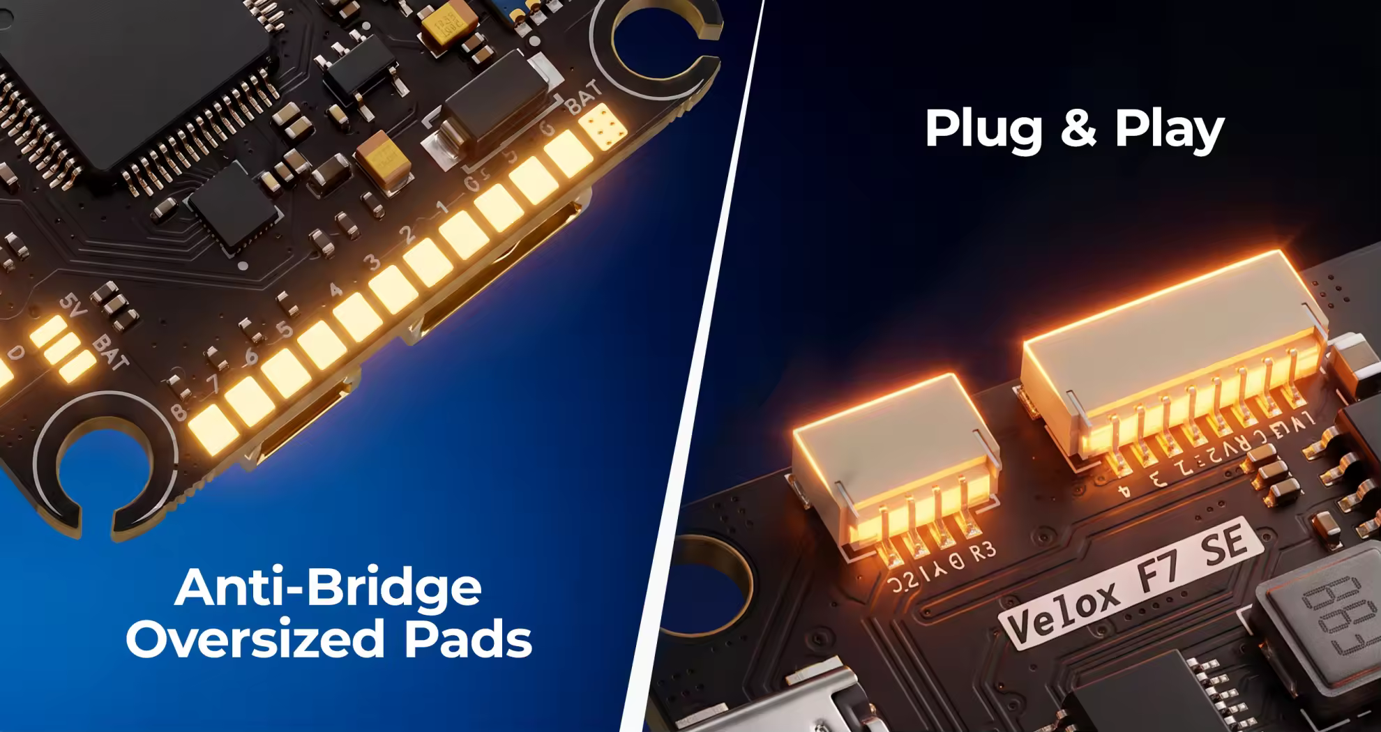 direct fc plug and oversized beginner friendly solder pads pc