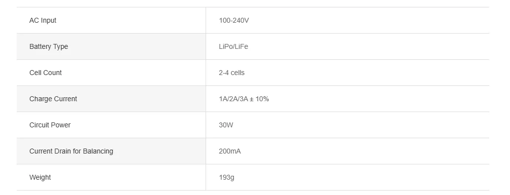 e430 ac balance charger specification