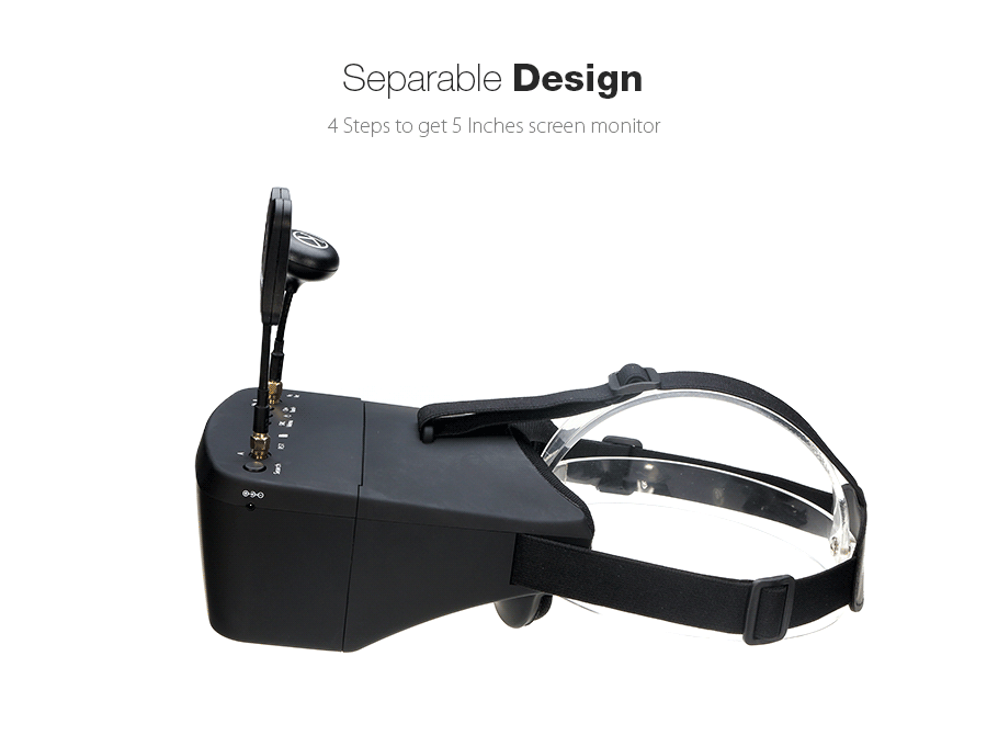 eachine ev800d 5 8g 40ch diversity fpv goggles with dvr separate design