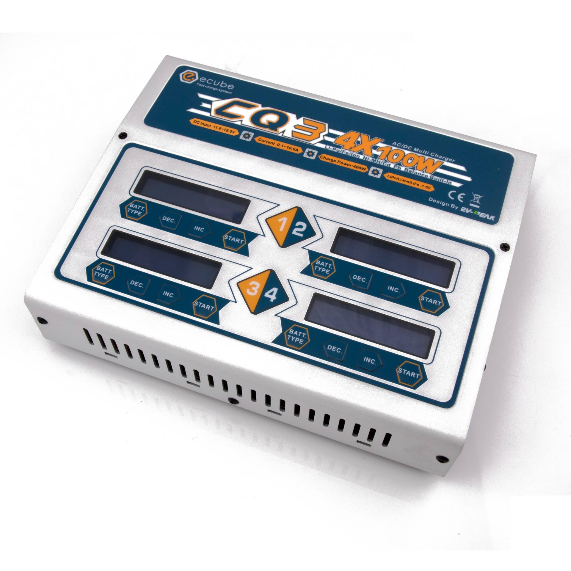 EV-PEAK CQ3 400W 10A AC DC Quad Channel Balance Charger