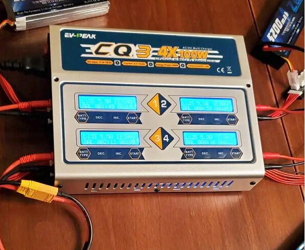 EV-PEAK CQ3 400W 10A AC DC Quad Channel Balance Charger