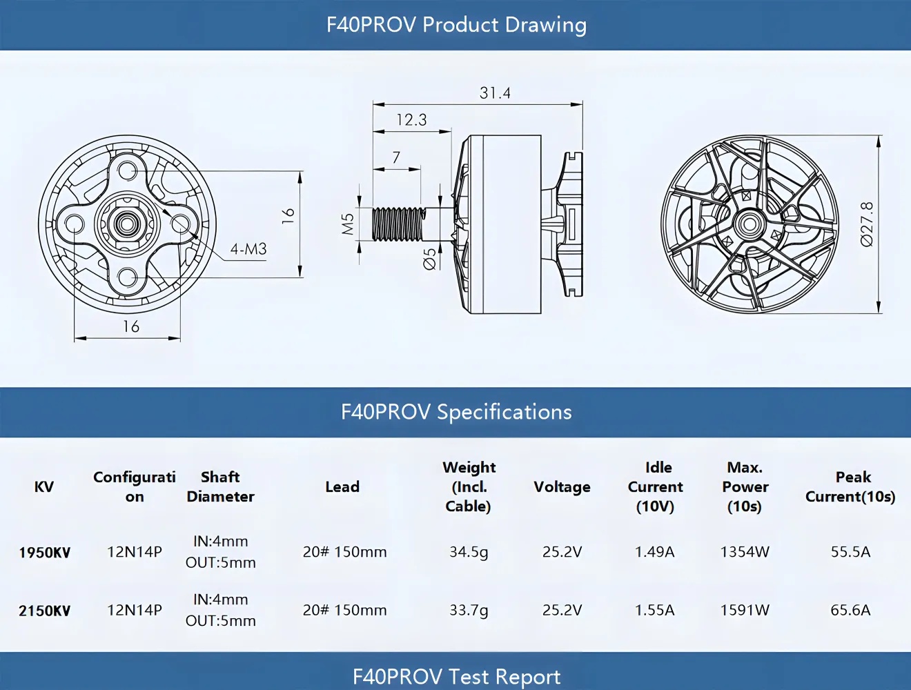 f40 pro v brushless drone motor
