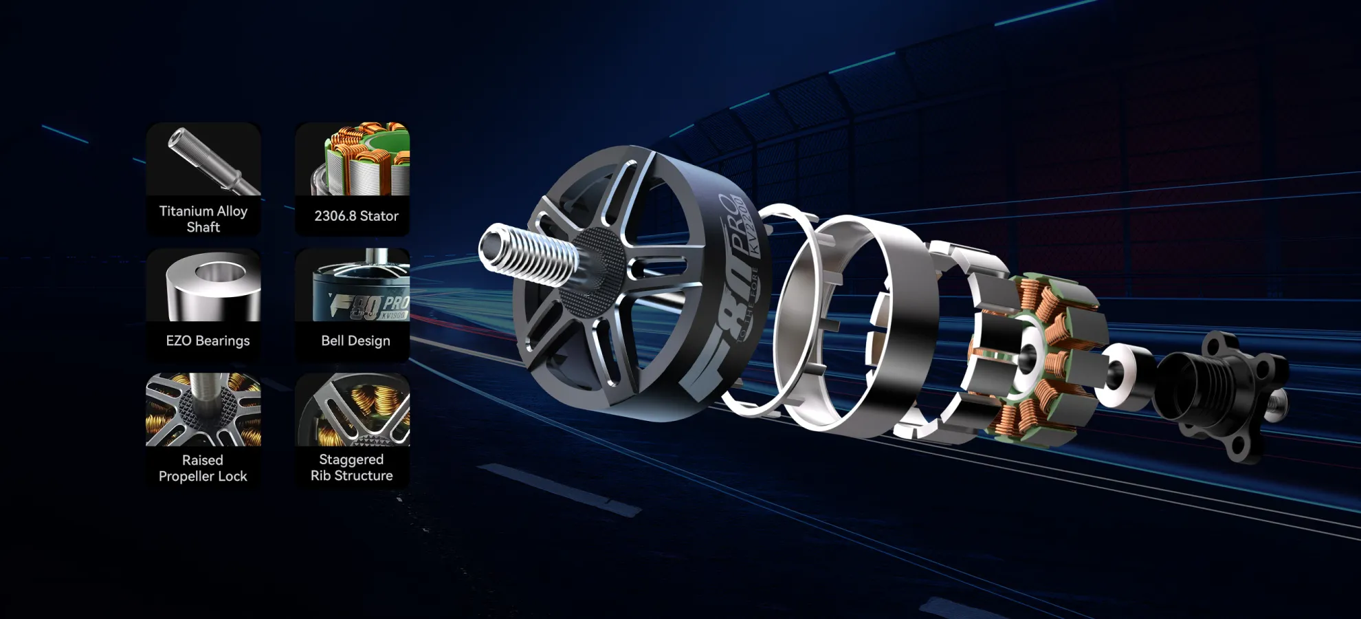 f80 pro motor materials parts pc