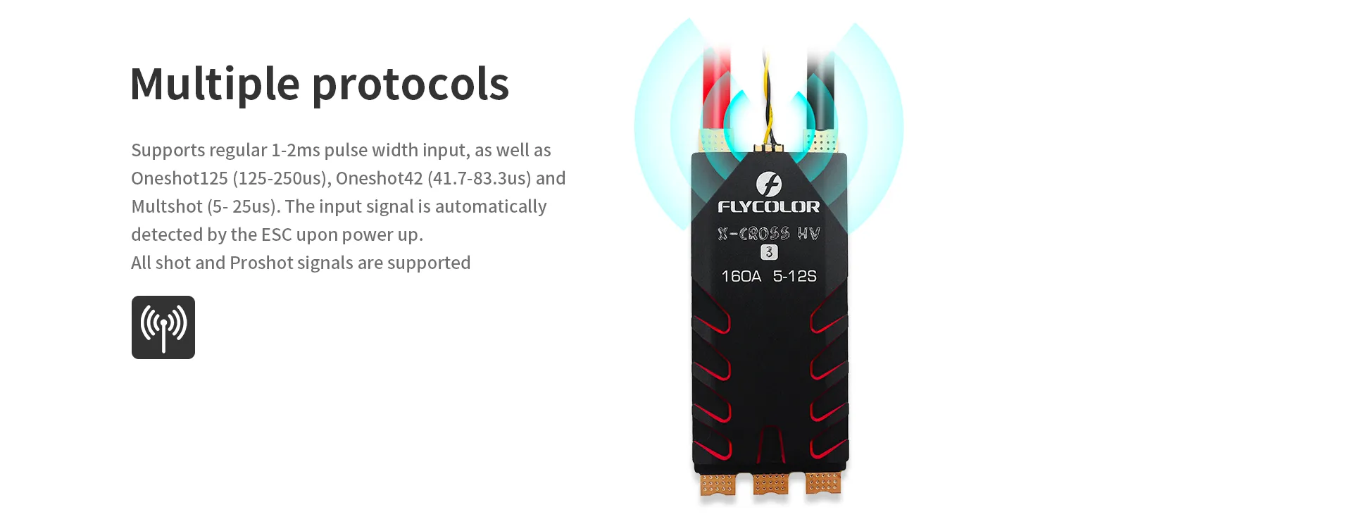 flycolor x cross hv3 80a 5 12s blheli32 esc mutiple protocols