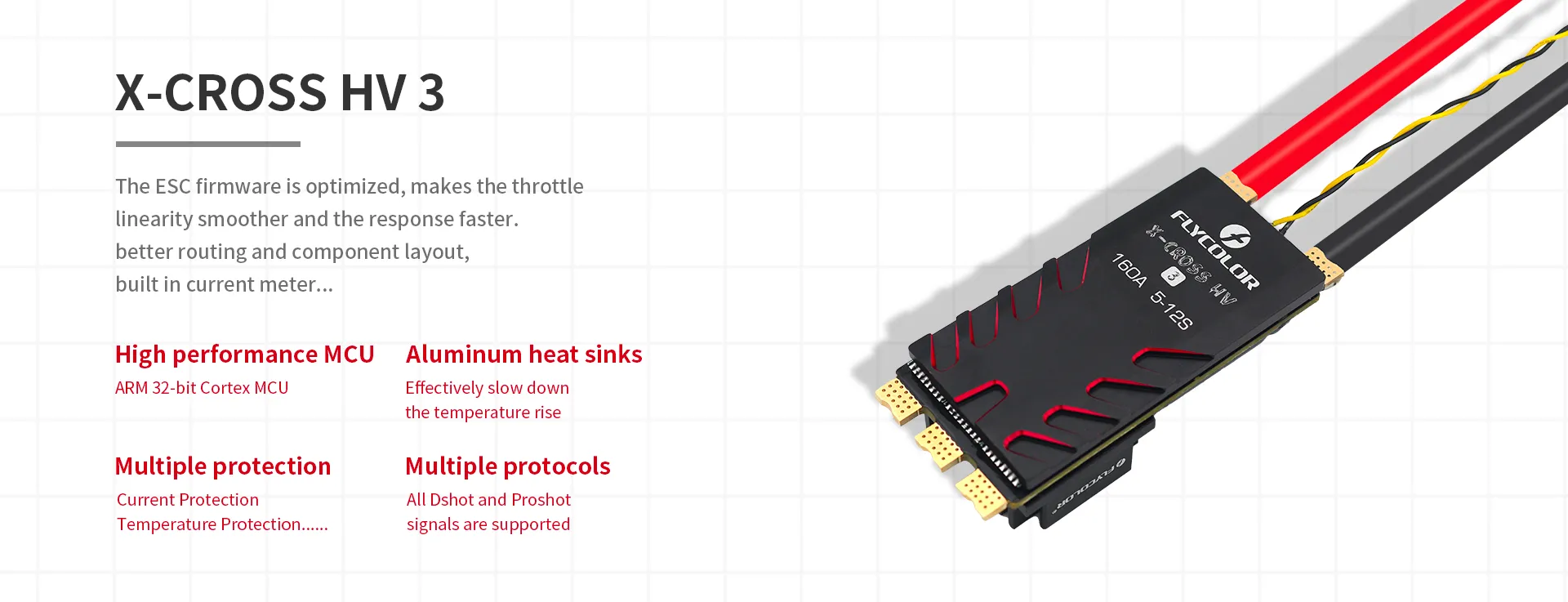 flycolor x cross hv3 esc 5 12s blheli32 esc