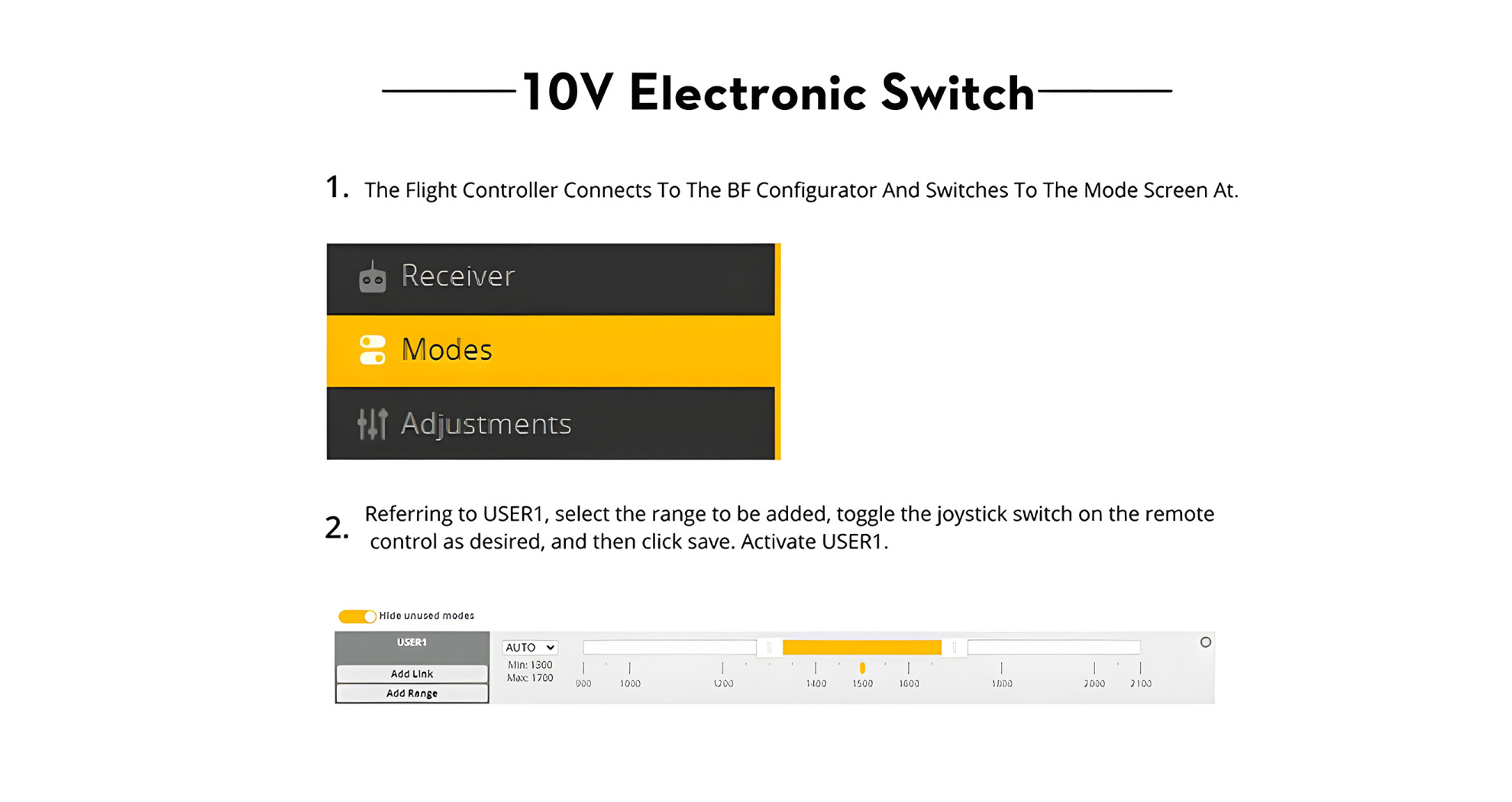 flywoo f722 55a 10v electronic switch pc