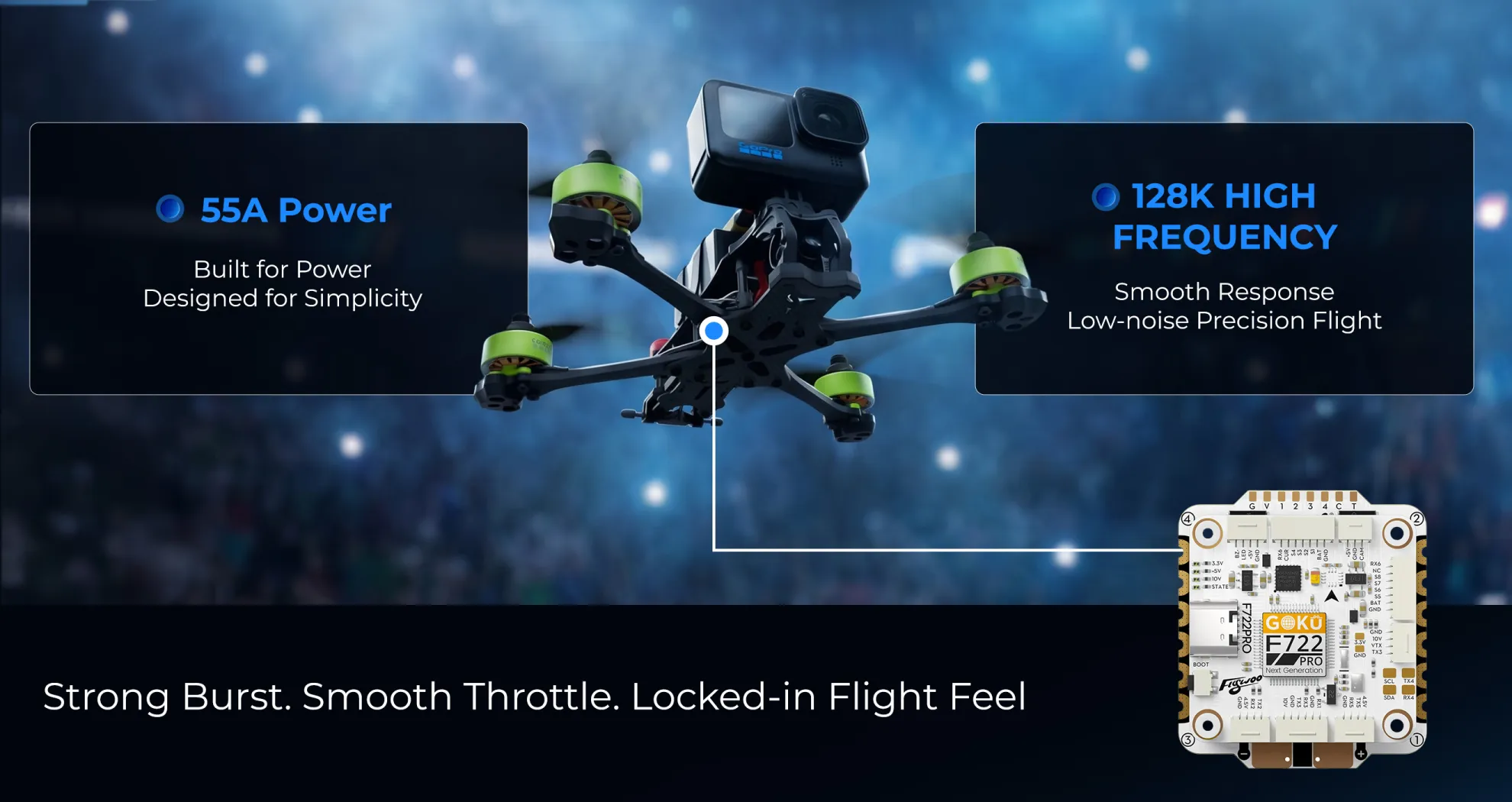 flywoo goku f722 pro v2 55a stack 128k strong burst