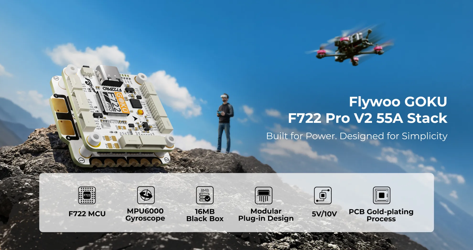 flywoo goku f722 pro v2 55a stack main features
