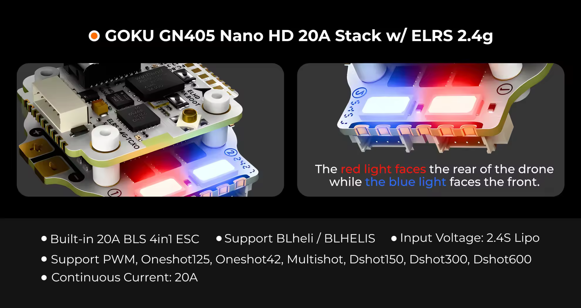 flywoo goku gn405 nano hd 20a stack w elrs 2 4g