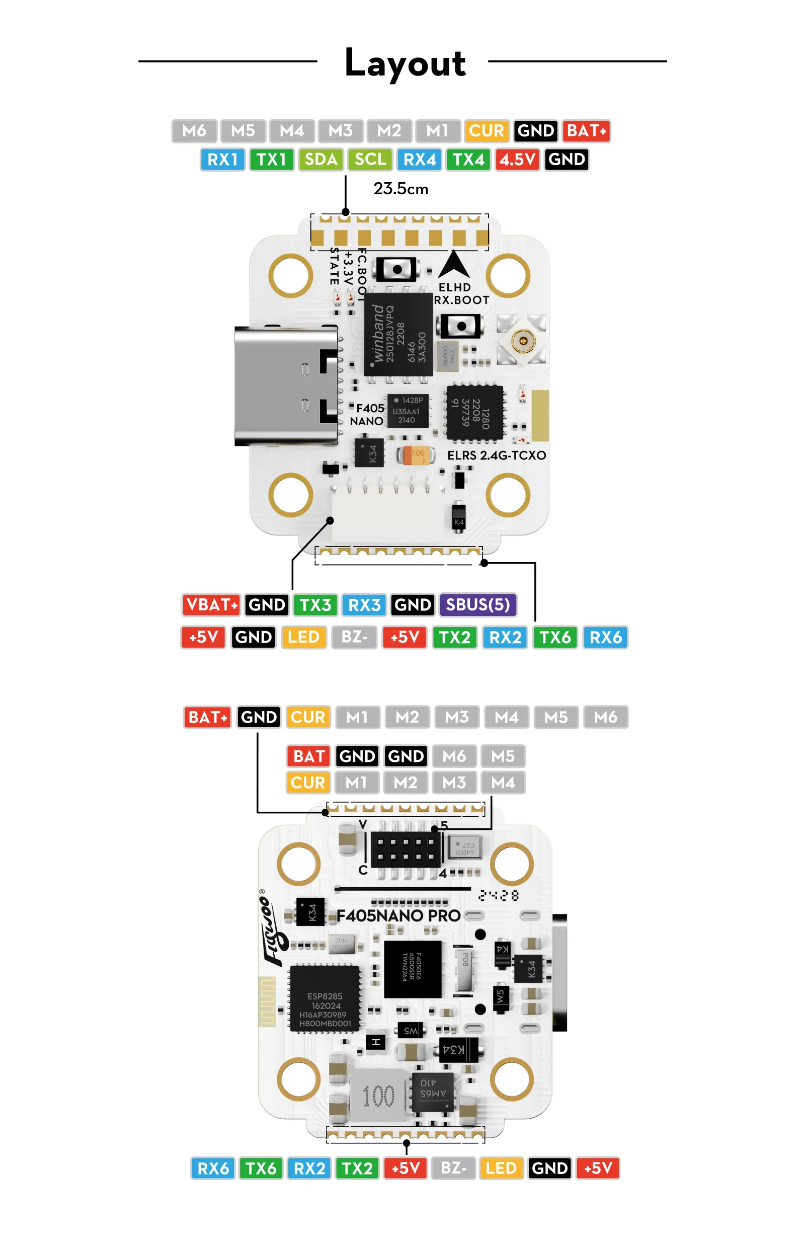 flywoo goku gn405 nano hd 35a stack v3 layout
